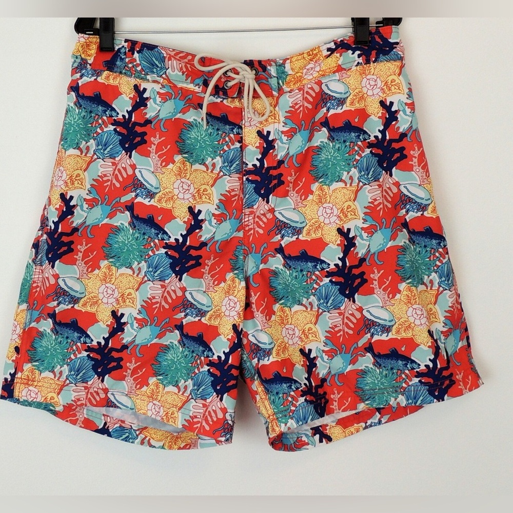 Nautica Coral Reef Pattern Board Shorts